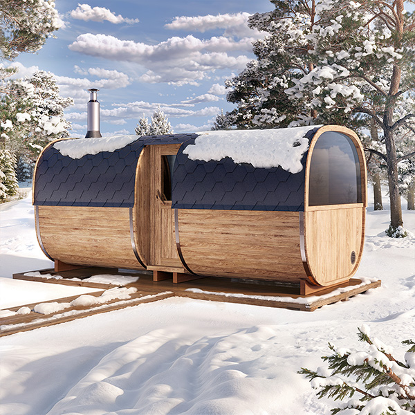 Баня-бочка квадро 5 метров двухсекционная с боковым входом в Петропавловске-Камчатском